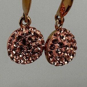 Sparkle Flower  Pod  Rose Gold Pierced Earrings
